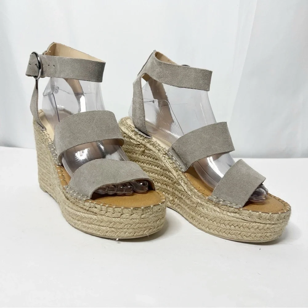 Dolce Vita Shae Espadrille Gray Wedge Sandals Size 9.5